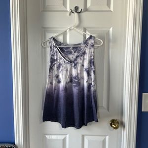 Mudd super soft tank top, size Large. White and Blue